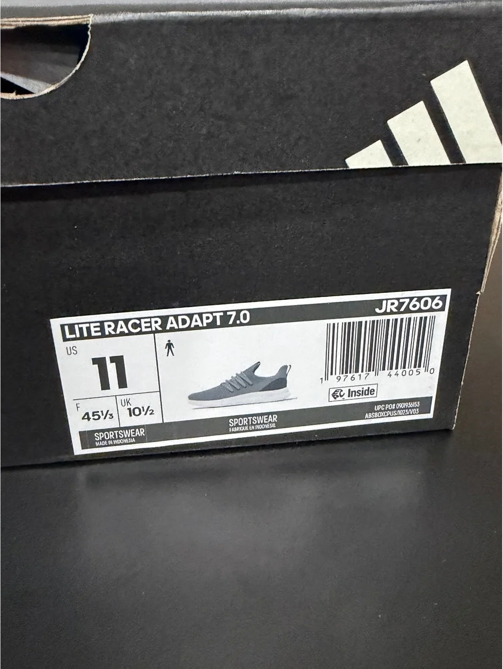 Size 11 - Adidas Lite Racer Adapt 7.0 “Grey White”